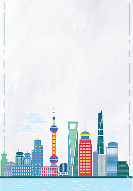 上海风景手绘图片